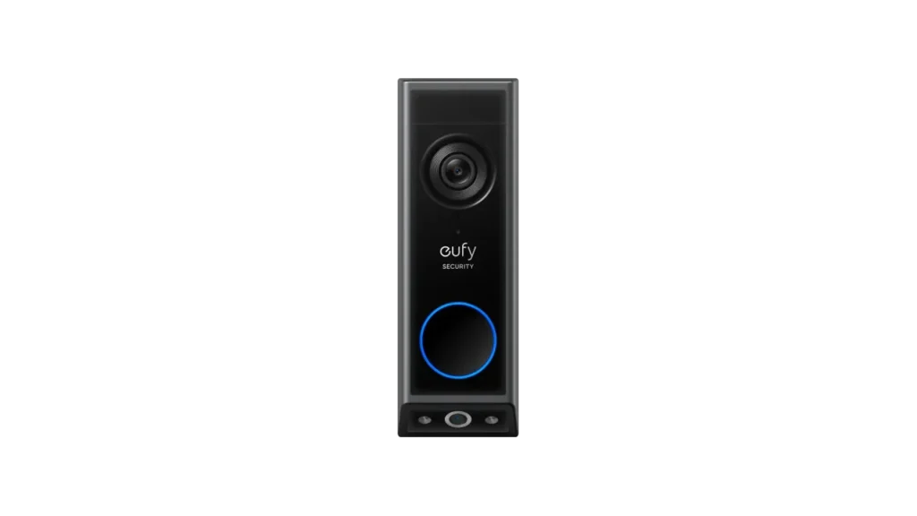 Eufy Video Doorbell E340 dual-camera system featuring a secondary bottom lens for packages.