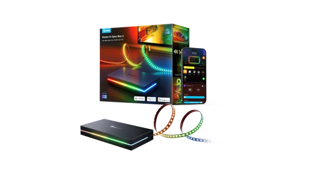 Govee ambient reactive backlighting sync box.