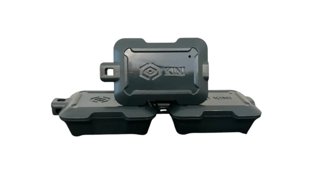 Three grey Kini kinetic motion sensors stacked together with a highlighted glowing outline.