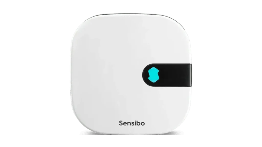 Sensibo Air smart AC and heat pump controller with sleek white design and LED status indicator